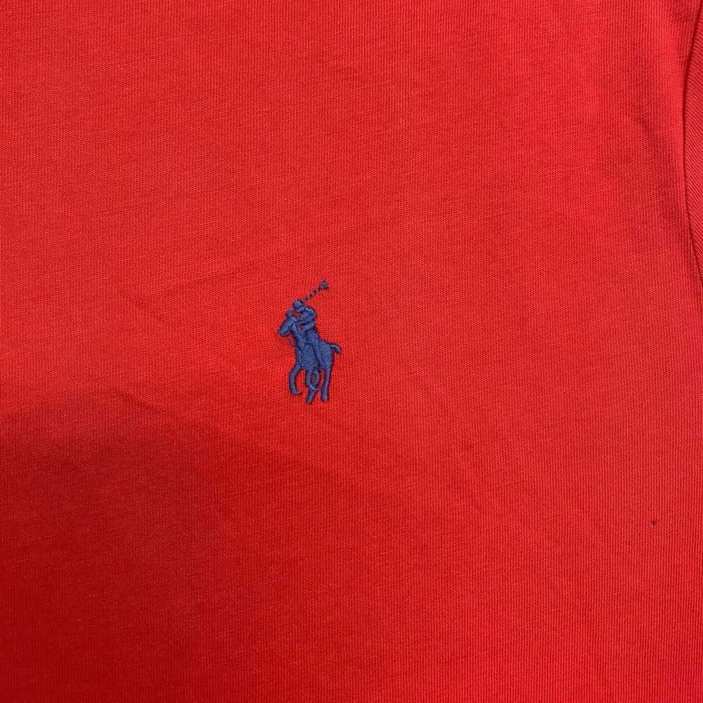 Polo Ralph Lauren T Shirt Mens Large Red Crew Neck Long Sleeve Tee Pony Cotton